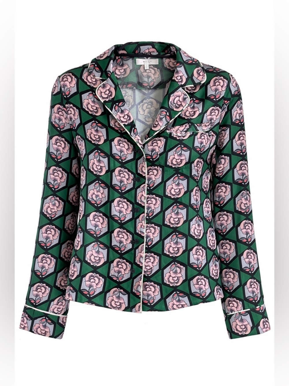 Milly floral button down top, size 4